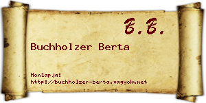 Buchholzer Berta névjegykártya